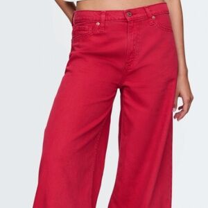 Gap Wide Leg Ultra Soft Denim NWT - sled red!